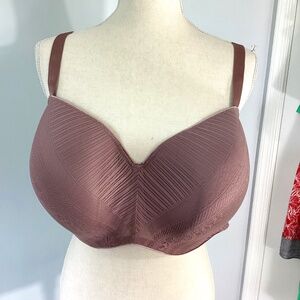 NWT THIRDLOVE WIRE FULL COVERAGE BRA SIZE 48D LIGHT COCOA COLOR LACE MAT…
